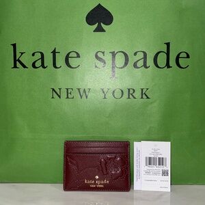 Kate spade floral appliqué card wallet nwt